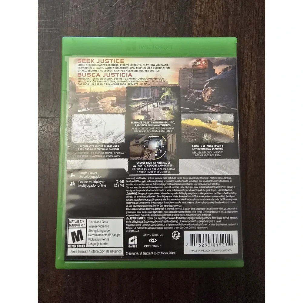 Sniper‎ Ghost Warrior Contracts XBOX ONE TESTED